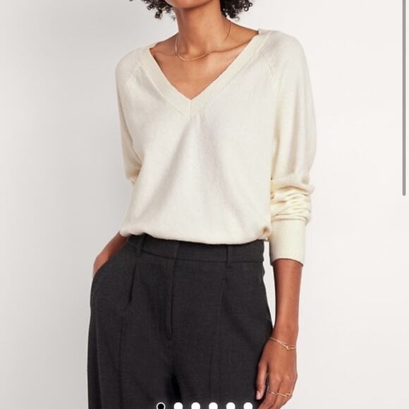 Old Navy Sweaters - Old Navy Creme SoSoft Loose V Neck
Sweater